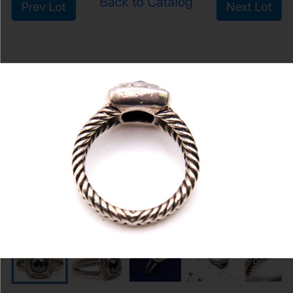 David Yurman Petite Albion Black 7mm Hematite Diamond Sterling Silver - Picture 9 of 9